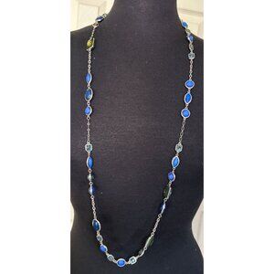 Unbranded Fashion Jewelry Long Adjustable Necklace w/Multicolored Rhinestones